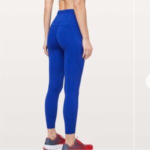 Lululemon Fast & Free 7/8 Tight II *Non-Reflective Nulux 25" Blue Sz 2